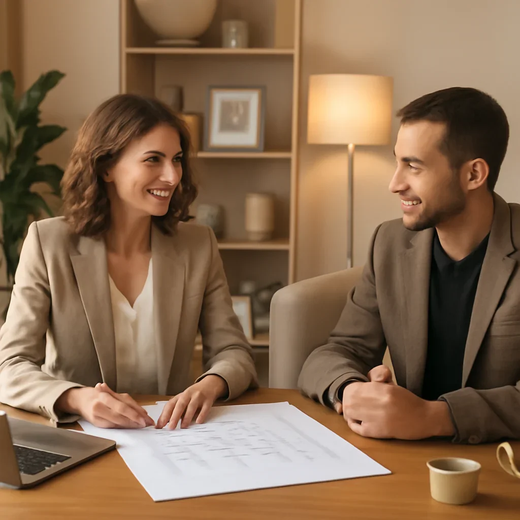 Professional consultation setting for architects interior design planning