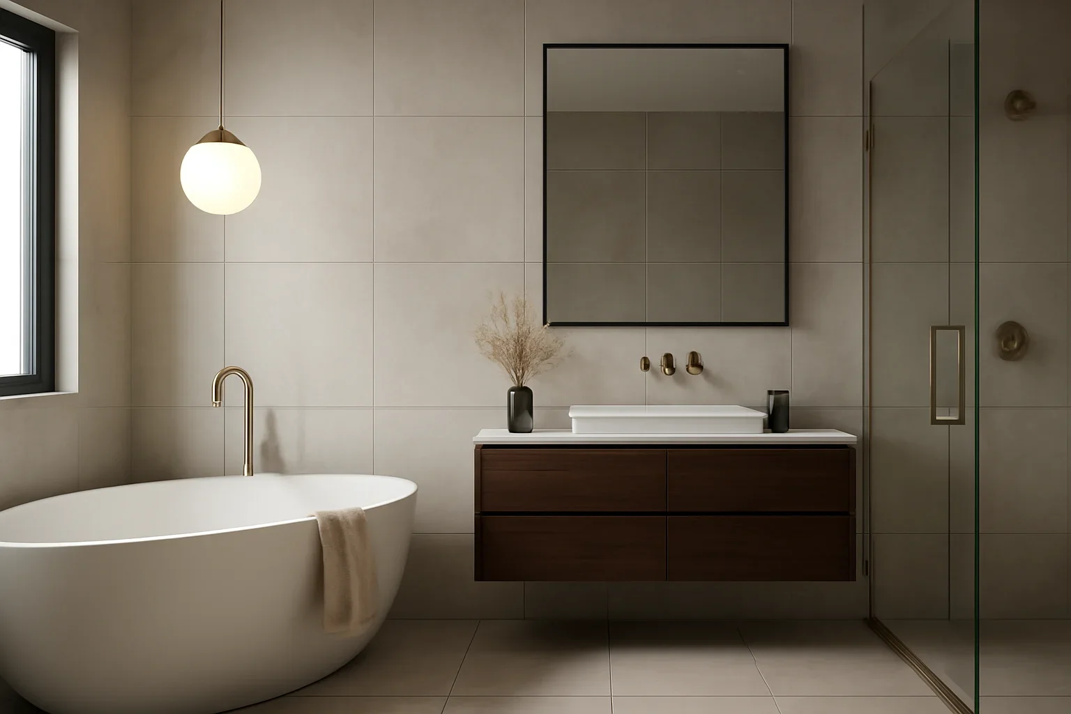 Bathroom Interior Design concept interior with premium styling and realistic detail