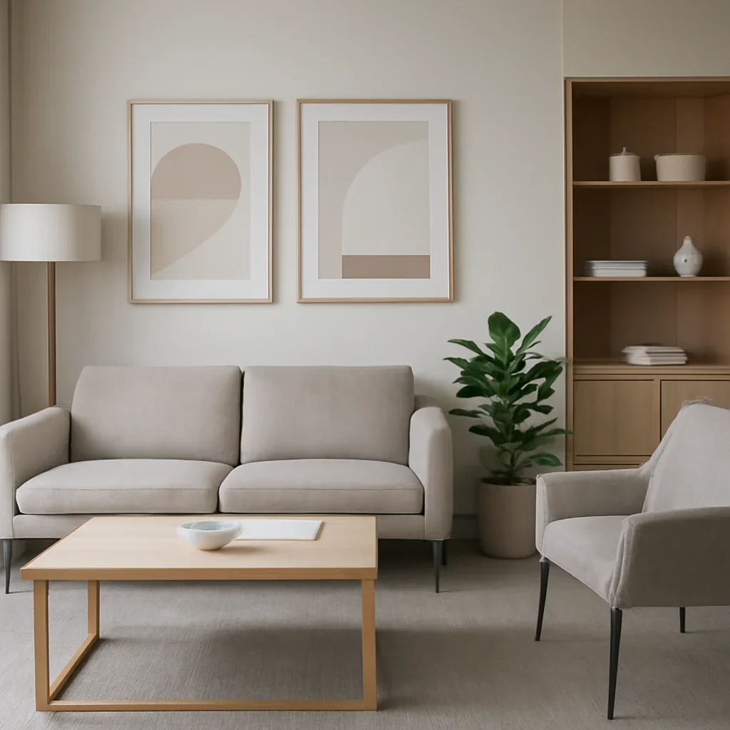 Commercial Interior Design layout and design details shown in a realistic interior scene