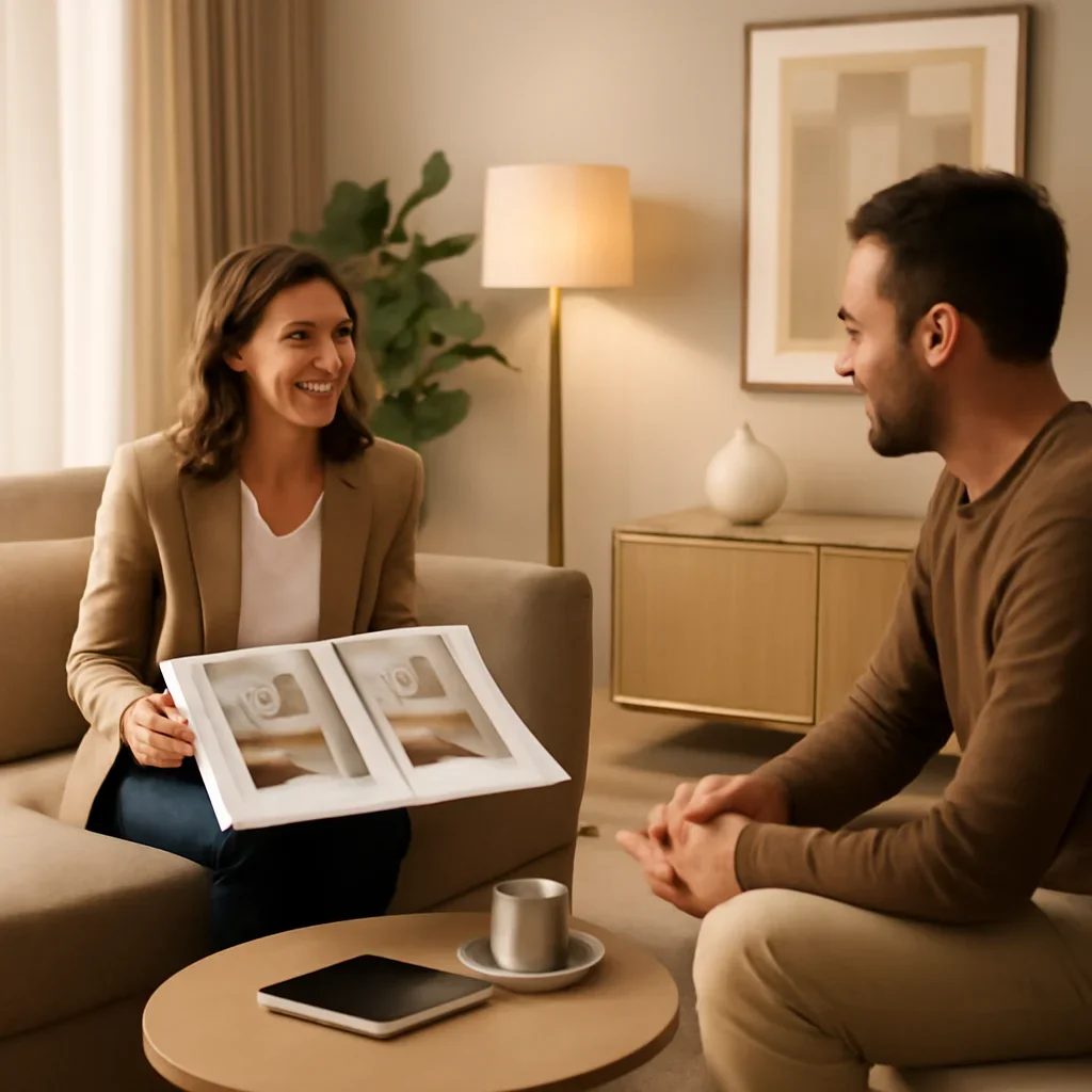 Warm consultation setting for a Condo Interior Design project