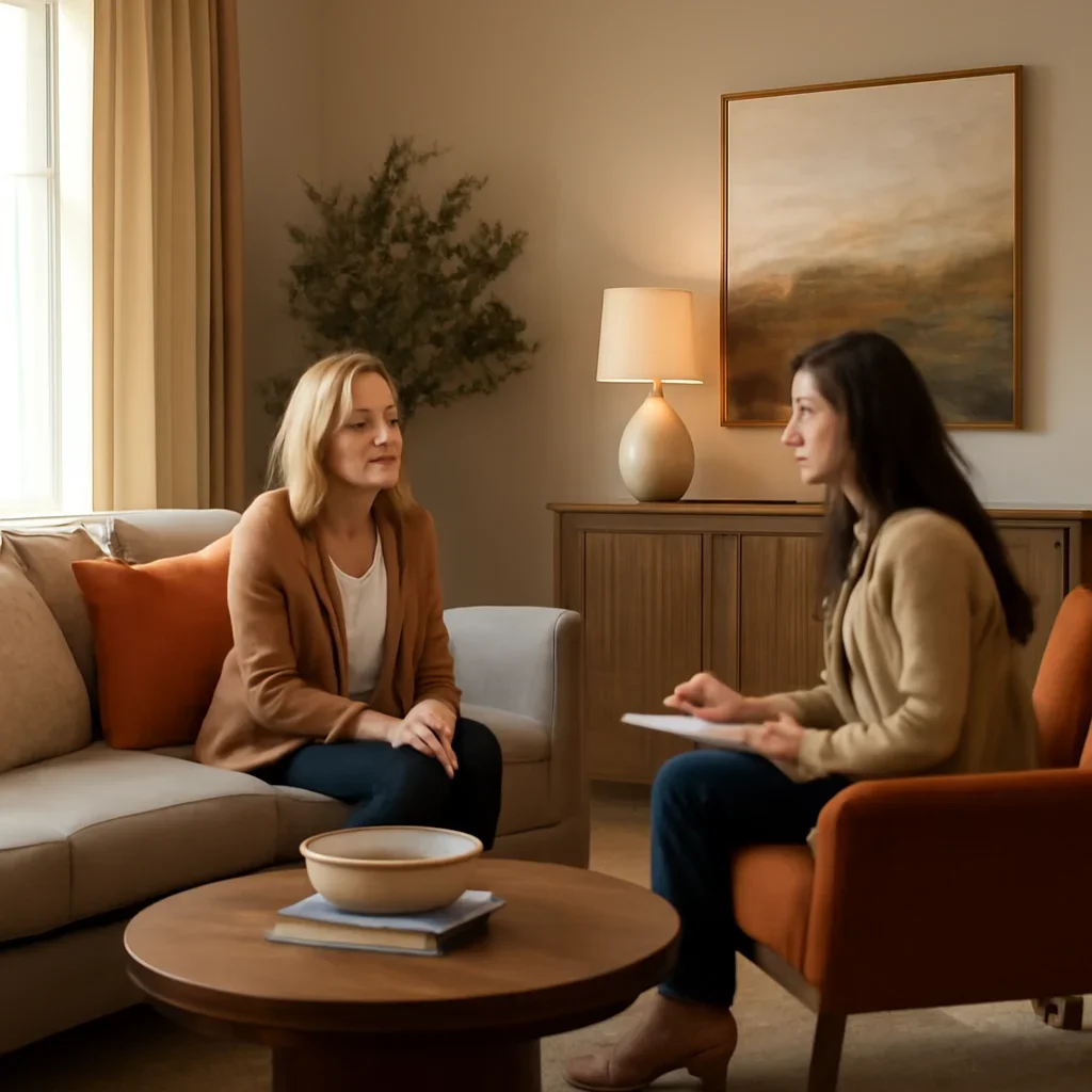 Warm consultation setting for a Custom Home Interior Design project