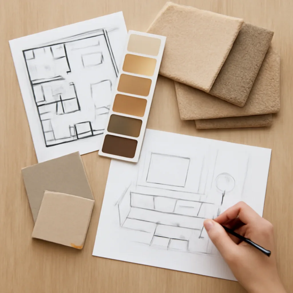 Helpful workflow image illustrating design packages in a design project