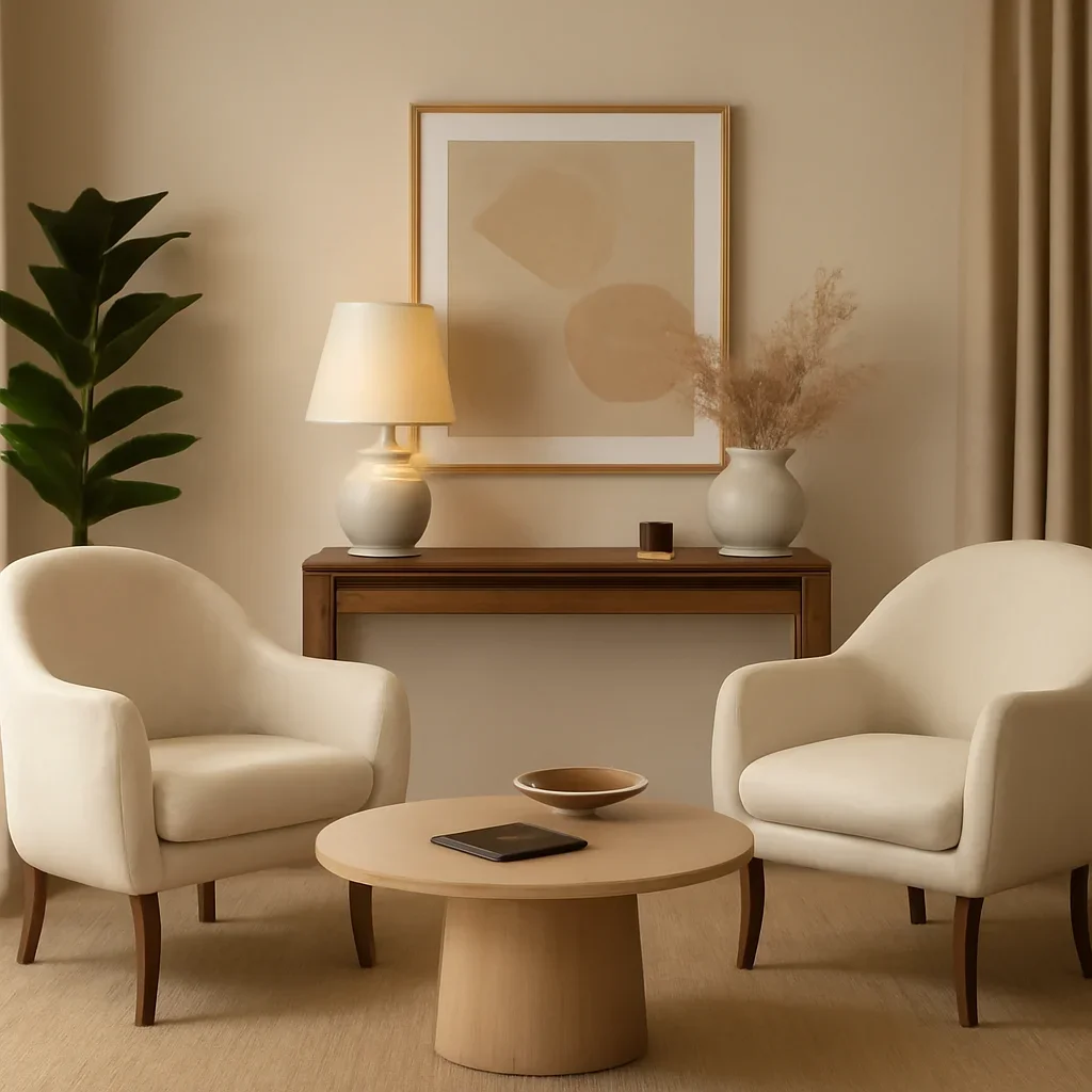 Consultation setting for choosing between options related to E-Design vs Full-Service Interior Design