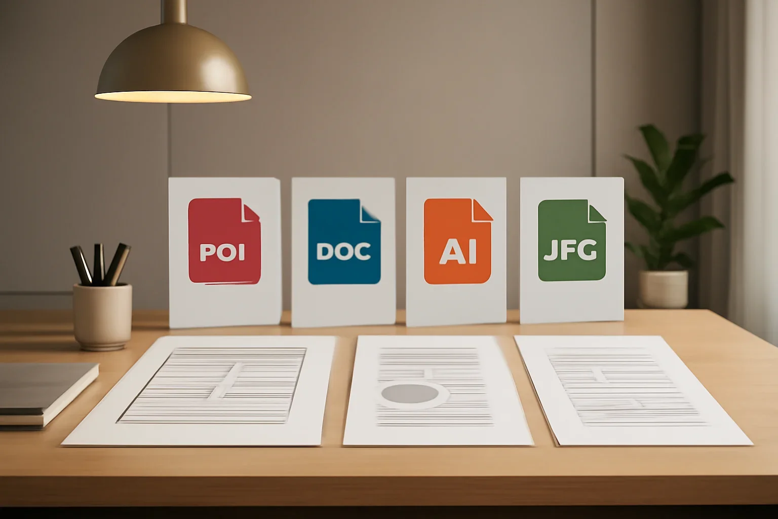 Support guide image for file formats with organized design documents