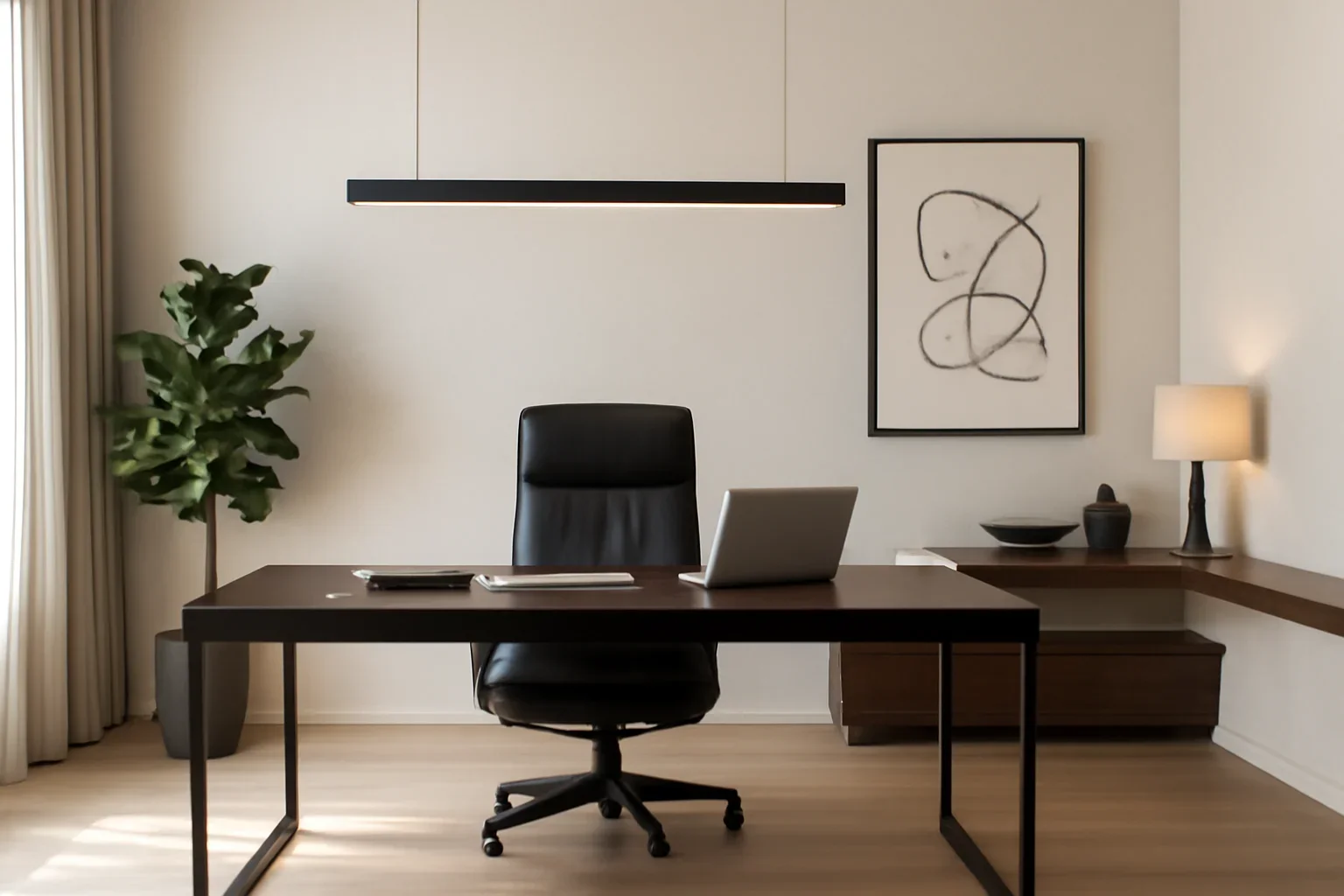 Home Office Design concept interior with premium styling and realistic detail