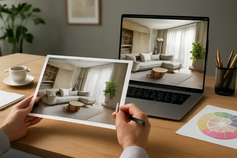 Editorial image for article how to brief a 3d rendering project in a modern interior or digital design context
