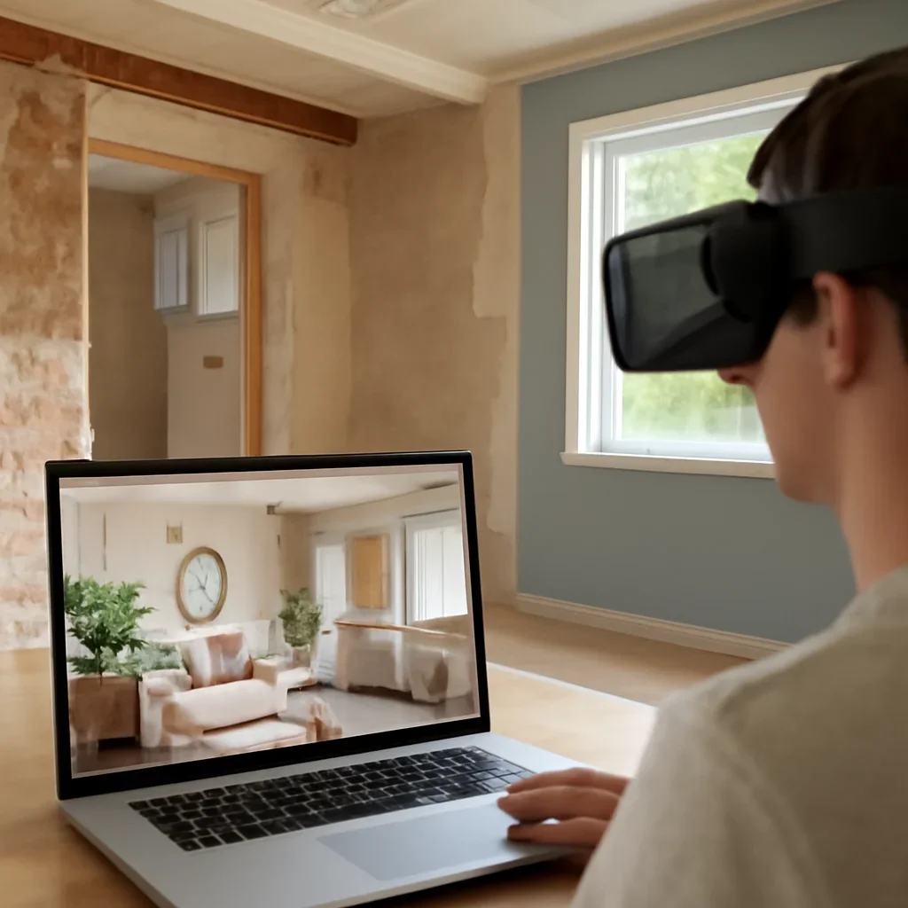 Supporting blog image illustrating how vr walkthroughs help home renovation projects with design details and polished composition