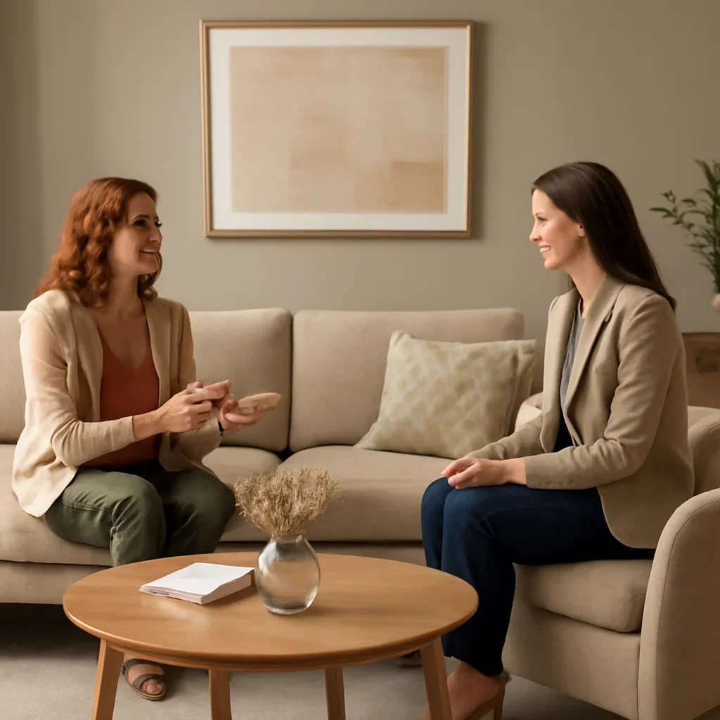 Warm consultation setting for a Living Room Design project