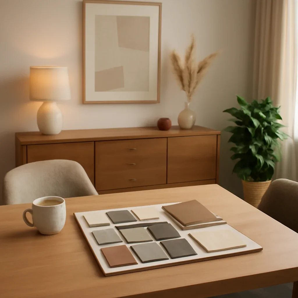 Consultation-ready interior setting related to Material Board Design