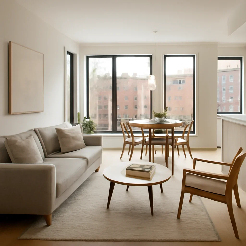 Interior scene suited to the types of spaces commonly designed in Montreal, QC