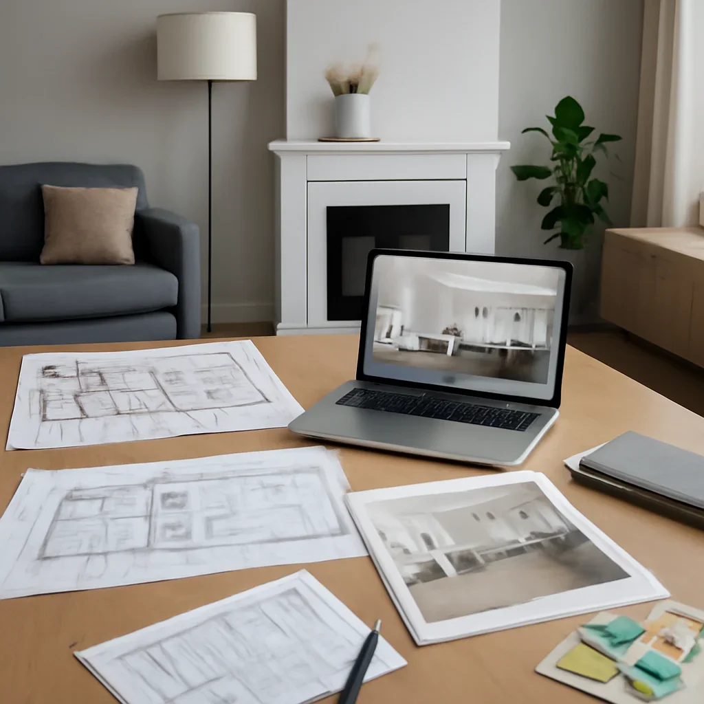 New Build Interior Design workflow and design deliverables in a polished interior setting