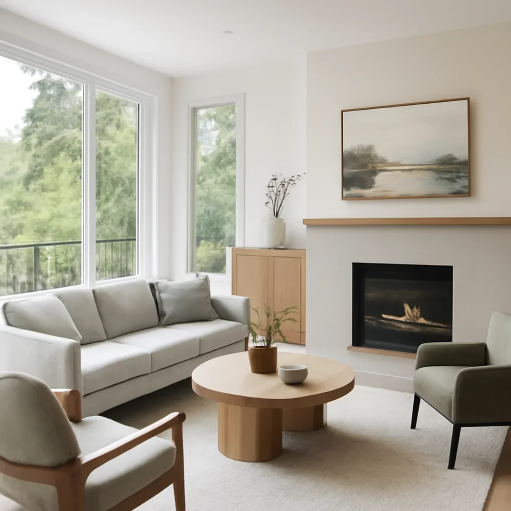 Interior scene suited to the types of spaces commonly designed in North Vancouver, BC