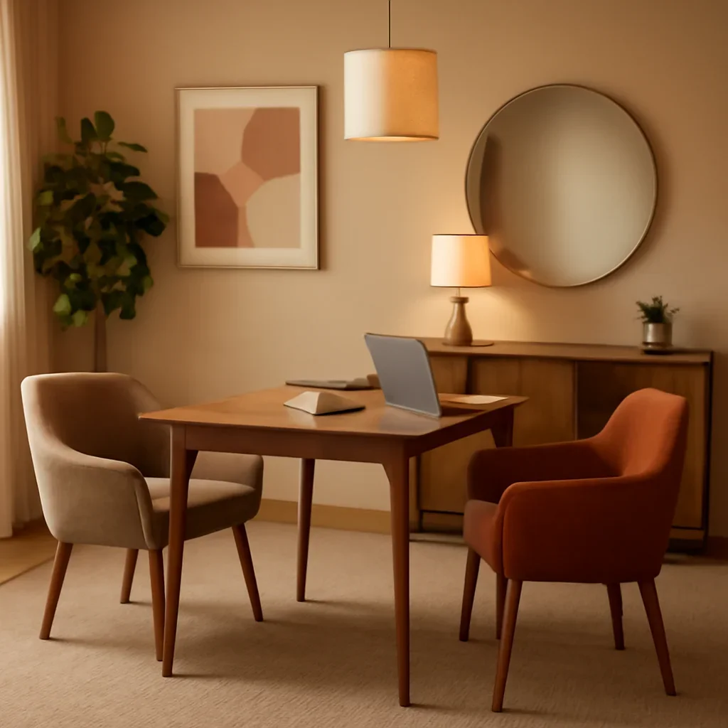 Warm consultation setting for a Office Interior Design project
