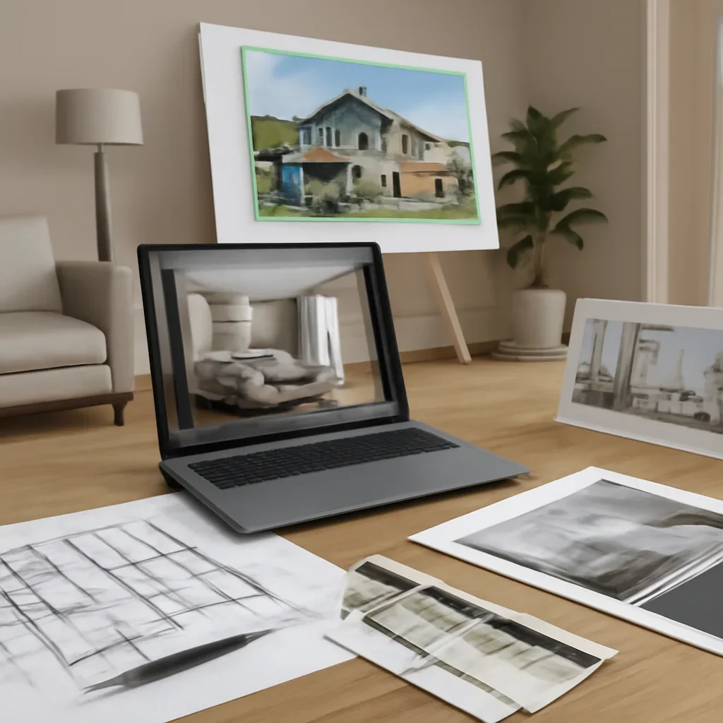 Real Estate Visualization workflow and design deliverables in a polished interior setting