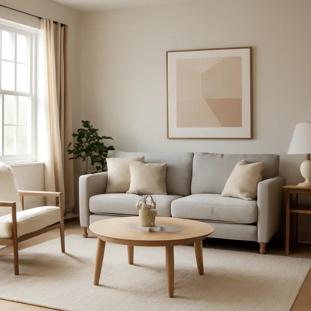 Residential Interior Design layout and design details shown in a realistic interior scene