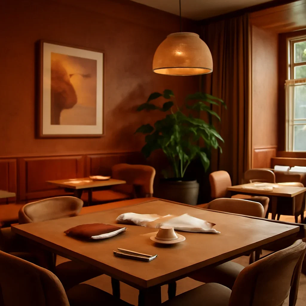 Warm consultation setting for a Restaurant Interior Design project