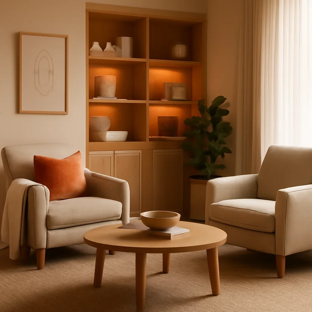 Warm consultation setting for a Retail Interior Design project