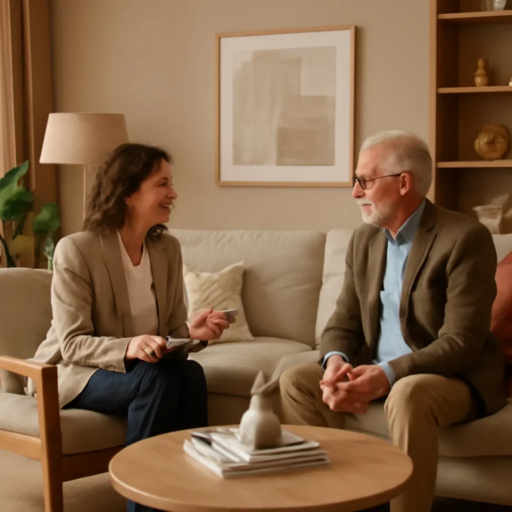 Professional consultation setting for senior living interior design planning