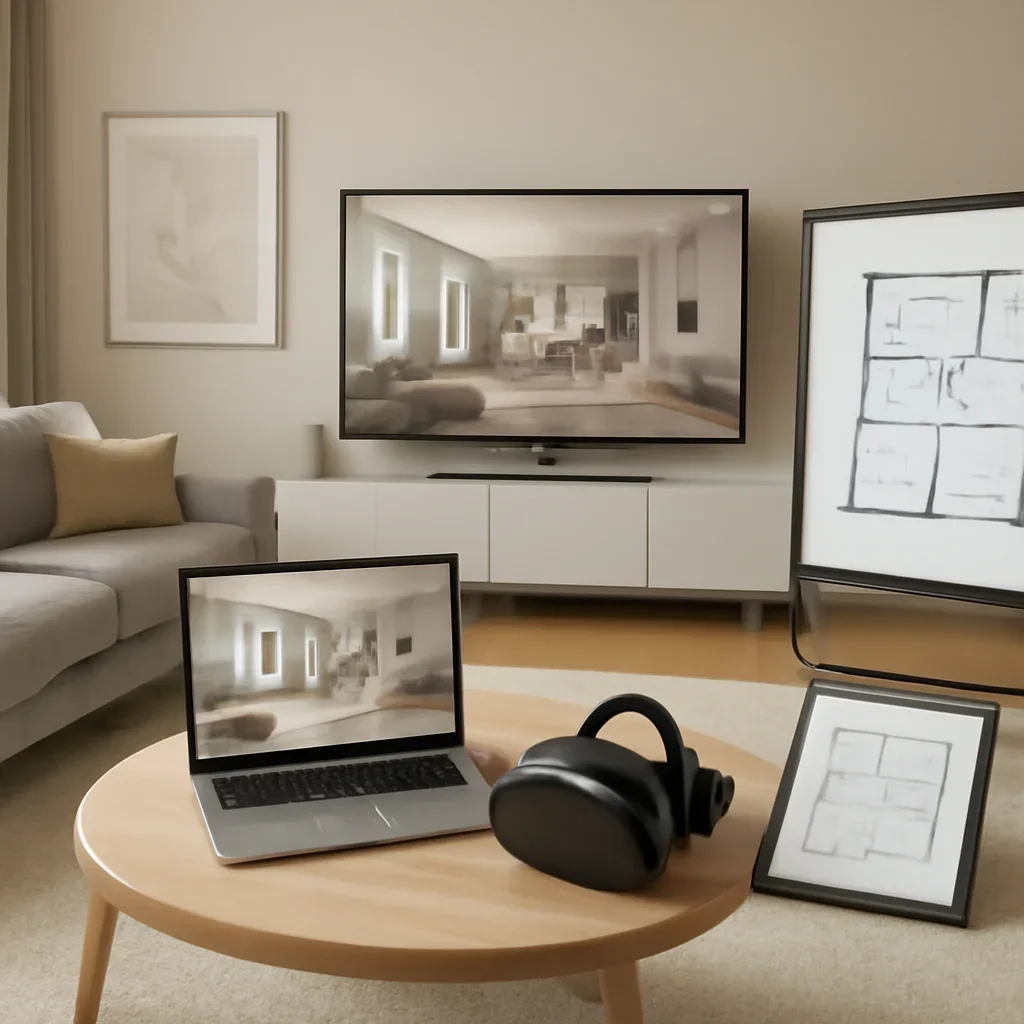 VR Interior Walkthroughs workflow and design deliverables in a polished interior setting