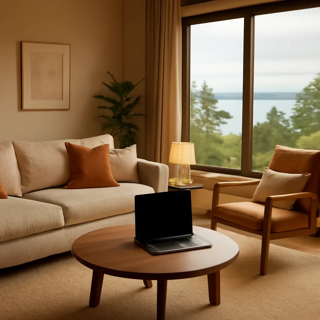 Warm virtual consultation setting for a project in West Vancouver, BC